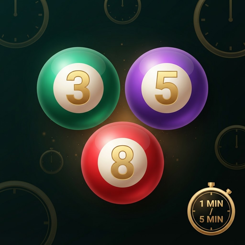 Wingo coloured number balls for one-minute and five-minute rounds